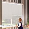 GENIMO 100% Blackout Roller Window Shades, Window Blinds Cordless with Thermal Insulated, UV Protection Fabric, Mini French Door Blinds for Home, Office, Bedroom, Easy to Install, Black, 43″ W X 72″ H(A.ivory White | 100% Blackout)