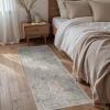 GENIMO 2’6”X6 Runner Rug Non Slip, Machine Washable Hallway Runners, Low Plie & Thin Vintage Rug for Hallway, Kitchen, Laundry, Entryway, Bedroom & Living Room, Dark Gray(Beige/Grey)