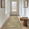 GENIMO 2’6”X6 Runner Rug Non Slip, Machine Washable Hallway Runners, Low Plie & Thin Vintage Rug for Hallway, Kitchen, Laundry, Entryway, Bedroom & Living Room, Dark Gray(Taupe/Brown)