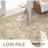 GENIMO 2’6”X6 Runner Rug Non Slip, Machine Washable Hallway Runners, Low Plie & Thin Vintage Rug for Hallway, Kitchen, Laundry, Entryway, Bedroom & Living Room, Dark Gray(Khaki)