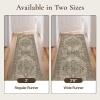 GENIMO 2’6”X6 Runner Rug Non Slip, Machine Washable Hallway Runners, Low Plie & Thin Vintage Rug for Hallway, Kitchen, Laundry, Entryway, Bedroom & Living Room, Dark Gray(Rustic Brown)