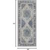 GENIMO 2’6”X6 Runner Rug Non Slip, Machine Washable Hallway Runners, Low Plie & Thin Vintage Rug for Hallway, Kitchen, Laundry, Entryway, Bedroom & Living Room, Dark Gray(Blue)