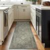 GENIMO 2’6”X6 Runner Rug Non Slip, Machine Washable Hallway Runners, Low Plie & Thin Vintage Rug for Hallway, Kitchen, Laundry, Entryway, Bedroom & Living Room, Dark Gray(Sage)