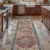 GENIMO 2’6”X6 Runner Rug Non Slip, Machine Washable Hallway Runners, Low Plie & Thin Vintage Rug for Hallway, Kitchen, Laundry, Entryway, Bedroom & Living Room, Dark Gray(Bordeaux)