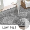 GENIMO 2’6”X6 Runner Rug Non Slip, Machine Washable Hallway Runners, Low Plie & Thin Vintage Rug for Hallway, Kitchen, Laundry, Entryway, Bedroom & Living Room, Dark Gray(Grey)