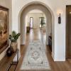 GENIMO 2’6”X6 Runner Rug Non Slip, Machine Washable Hallway Runners, Low Plie & Thin Vintage Rug for Hallway, Kitchen, Laundry, Entryway, Bedroom & Living Room, Dark Gray(Blue Black)