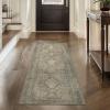 GENIMO 2’6”X6 Runner Rug Non Slip, Machine Washable Hallway Runners, Low Plie & Thin Vintage Rug for Hallway, Kitchen, Laundry, Entryway, Bedroom & Living Room, Dark Gray(Sage)