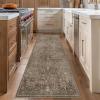 GENIMO 2’6”X6 Runner Rug Non Slip, Machine Washable Hallway Runners, Low Plie & Thin Vintage Rug for Hallway, Kitchen, Laundry, Entryway, Bedroom & Living Room, Dark Gray(Terra Cotta)