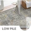 GENIMO 2’6”X6 Runner Rug Non Slip, Machine Washable Hallway Runners, Low Plie & Thin Vintage Rug for Hallway, Kitchen, Laundry, Entryway, Bedroom & Living Room, Dark Gray(French Grey)