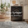 GENIMO 2’6”X6 Runner Rug Non Slip, Machine Washable Hallway Runners, Low Plie & Thin Vintage Rug for Hallway, Kitchen, Laundry, Entryway, Bedroom & Living Room, Dark Gray(French Grey)