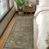 GENIMO 2’6”X6 Runner Rug Non Slip, Machine Washable Hallway Runners, Low Plie & Thin Vintage Rug for Hallway, Kitchen, Laundry, Entryway, Bedroom & Living Room, Dark Gray(Brown)