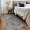 GENIMO 2’6”X6 Runner Rug Non Slip, Machine Washable Hallway Runners, Low Plie & Thin Vintage Rug for Hallway, Kitchen, Laundry, Entryway, Bedroom & Living Room, Dark Gray(Highclass Grey)