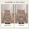 GENIMO 2’6”X6 Runner Rug Non Slip, Machine Washable Hallway Runners, Low Plie & Thin Vintage Rug for Hallway, Kitchen, Laundry, Entryway, Bedroom & Living Room, Dark Gray(Bordeaux)