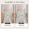 GENIMO 2’6”X6 Runner Rug Non Slip, Machine Washable Hallway Runners, Low Plie & Thin Vintage Rug for Hallway, Kitchen, Laundry, Entryway, Bedroom & Living Room, Dark Gray(Cyan)