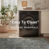 GENIMO 2’6”X6 Runner Rug Non Slip, Machine Washable Hallway Runners, Low Plie & Thin Vintage Rug for Hallway, Kitchen, Laundry, Entryway, Bedroom & Living Room, Dark Gray(Slate Azure)