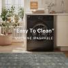 GENIMO 2’6”X6 Runner Rug Non Slip, Machine Washable Hallway Runners, Low Plie & Thin Vintage Rug for Hallway, Kitchen, Laundry, Entryway, Bedroom & Living Room, Dark Gray(Grayish Aqua)