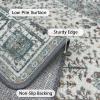 GENIMO 2’6”X6 Runner Rug Non Slip, Machine Washable Hallway Runners, Low Plie & Thin Vintage Rug for Hallway, Kitchen, Laundry, Entryway, Bedroom & Living Room, Dark Gray(Green)