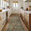 GENIMO 2’6”X6 Runner Rug Non Slip, Machine Washable Hallway Runners, Low Plie & Thin Vintage Rug for Hallway, Kitchen, Laundry, Entryway, Bedroom & Living Room, Dark Gray(Brown)