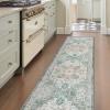 GENIMO 2’6”X6 Runner Rug Non Slip, Machine Washable Hallway Runners, Low Plie & Thin Vintage Rug for Hallway, Kitchen, Laundry, Entryway, Bedroom & Living Room, Dark Gray(Cyan)