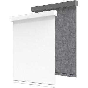 GENIMO 100% Blackout Roller Window Shades, Window Blinds Cordless with Thermal Insulated, UV Protection Fabric, Mini French Door Blinds for Home, Office, Bedroom, Easy to Install, Black, 43″ W X 72″ H(B.white | 100% Blackout)
