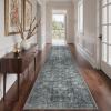 GENIMO 2×10 Runner Rugs for Hallway, Machine Washable Non Slip Vintage Rugs, Low Pile Lightweight Soft Print Rug for enrtyway, Corridor, Home Office, Kitchen, Charcoal Gray(Ashen Taupe)