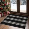 GENIMO 2×10 Runner Rugs for Hallway, Machine Washable Non Slip Vintage Rugs, Low Pile Lightweight Soft Print Rug for enrtyway, Corridor, Home Office, Kitchen, Charcoal Gray(Black & White Plaid)