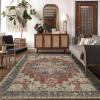 GENIMO 2×10 Runner Rugs for Hallway, Machine Washable Non Slip Vintage Rugs, Low Pile Lightweight Soft Print Rug for enrtyway, Corridor, Home Office, Kitchen, Charcoal Gray(Bordeaux)