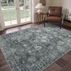 GENIMO 2×10 Runner Rugs for Hallway, Machine Washable Non Slip Vintage Rugs, Low Pile Lightweight Soft Print Rug for enrtyway, Corridor, Home Office, Kitchen, Charcoal Gray(Ashen Taupe)