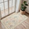 GENIMO 2×10 Runner Rugs for Hallway, Machine Washable Non Slip Vintage Rugs, Low Pile Lightweight Soft Print Rug for enrtyway, Corridor, Home Office, Kitchen, Charcoal Gray(Beige Cream)
