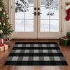 GENIMO 2×10 Runner Rugs for Hallway, Machine Washable Non Slip Vintage Rugs, Low Pile Lightweight Soft Print Rug for enrtyway, Corridor, Home Office, Kitchen, Charcoal Gray(Black & White Plaid)