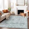 GENIMO 2×10 Runner Rugs for Hallway, Machine Washable Non Slip Vintage Rugs, Low Pile Lightweight Soft Print Rug for enrtyway, Corridor, Home Office, Kitchen, Charcoal Gray(Blue Gray)