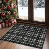 GENIMO 2×10 Runner Rugs for Hallway, Machine Washable Non Slip Vintage Rugs, Low Pile Lightweight Soft Print Rug for enrtyway, Corridor, Home Office, Kitchen, Charcoal Gray(Black & White Fine Plaid)