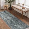 GENIMO 2×10 Runner Rugs for Hallway, Machine Washable Non Slip Vintage Rugs, Low Pile Lightweight Soft Print Rug for enrtyway, Corridor, Home Office, Kitchen, Charcoal Gray(Ashen Taupe)