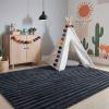 GENIMO Checkered Rug 8×10 Area Rugs for Kids Bedroom Soft Shag Rug Fluffy Fuzzy Carpet Plush Rugs for Living Room Nursery Playroom Dorm Modern Home Decor Aesthetic, Green and White(Pure Grey)