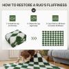 GENIMO Checkered Rug 8×10 Area Rugs for Kids Bedroom Soft Shag Rug Fluffy Fuzzy Carpet Plush Rugs for Living Room Nursery Playroom Dorm Modern Home Decor Aesthetic, Green and White(Green White)