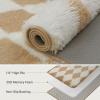 GENIMO Checkered Rug 8×10 Area Rugs for Kids Bedroom Soft Shag Rug Fluffy Fuzzy Carpet Plush Rugs for Living Room Nursery Playroom Dorm Modern Home Decor Aesthetic, Green and White(Beige White)