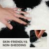 GENIMO Checkered Rug 8×10 Area Rugs for Kids Bedroom Soft Shag Rug Fluffy Fuzzy Carpet Plush Rugs for Living Room Nursery Playroom Dorm Modern Home Decor Aesthetic, Green and White(Black White)