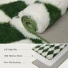 GENIMO Checkered Rug 8×10 Area Rugs for Kids Bedroom Soft Shag Rug Fluffy Fuzzy Carpet Plush Rugs for Living Room Nursery Playroom Dorm Modern Home Decor Aesthetic, Green and White(Green White)