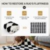 GENIMO Checkered Rug 8×10 Area Rugs for Kids Bedroom Soft Shag Rug Fluffy Fuzzy Carpet Plush Rugs for Living Room Nursery Playroom Dorm Modern Home Decor Aesthetic, Green and White(Black White)