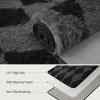 GENIMO Checkered Rug 8×10 Area Rugs for Kids Bedroom Soft Shag Rug Fluffy Fuzzy Carpet Plush Rugs for Living Room Nursery Playroom Dorm Modern Home Decor Aesthetic, Green and White(Black Grey)