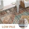 GENIMO 2×5 Runner Rugs for Hallway, Machine Washable Non Slip Vintage Retro Rugs, Low Pile Lightweight Soft Print Rug for enrtyway, Corridor, Home Office, Kitchen, VVintage Brown/Blue