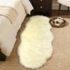 GENIMO 2×6 Fluffy Faux Fur Rug Runner, Ultra Soft Shaggy Sheepskin Rug, High Pile Suede Backed Plush Area Rugs for Bedroom Living Room Indoor Floor Chair Cover Sofa, Cream