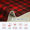 GENIMO Christmas Door Mat 28X44 Inch Buffalo Plaid Christmas Decor Rug Outdoor Geometric Checked Rugs, Washable Carpet for Front Porch, Kitchen, Farmhouse, Entryway Low Pile Doormat Black and Red