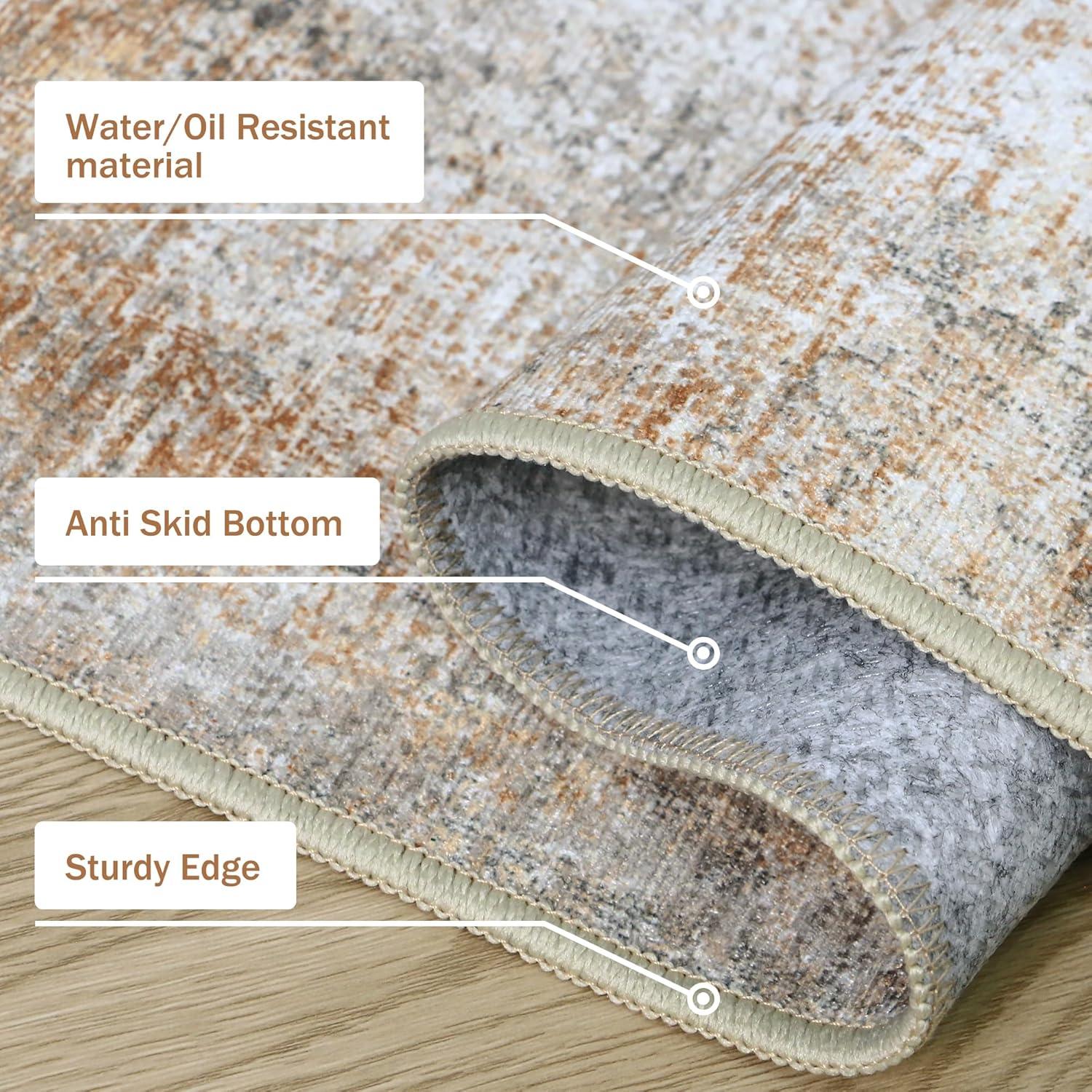 imageGENIMO Kitchen Mats for Floor Set of 3 NonSlip Washable Waterproof Lightweight Kitchen Rugs Kitchen Floor Mat Runner Rug Carpet for Laundry Sink Hallway Bathroom Entryway BrownGreenClay