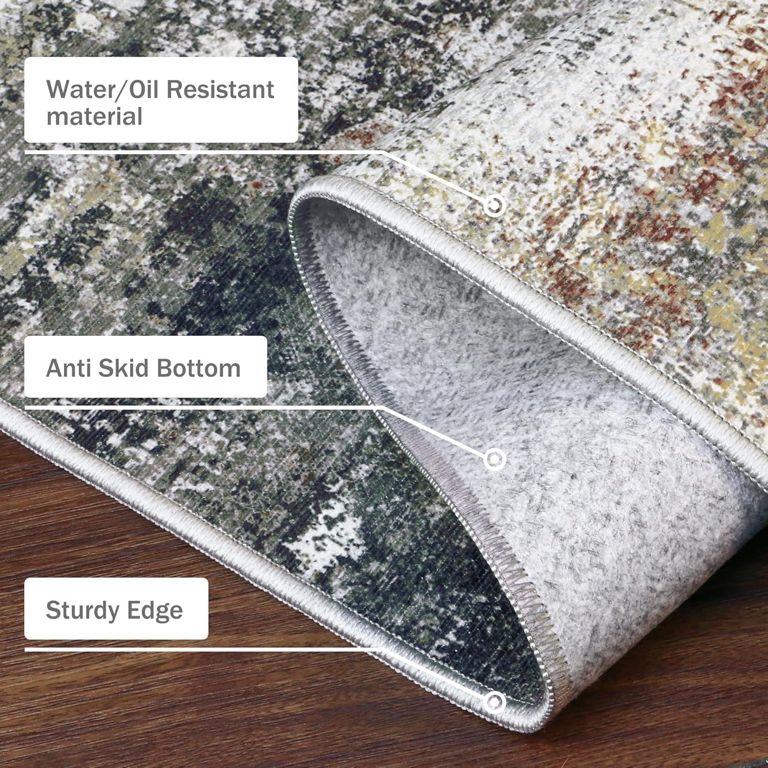 imageGENIMO Kitchen Mats for Floor Set of 3 NonSlip Washable Waterproof Lightweight Kitchen Rugs Kitchen Floor Mat Runner Rug Carpet for Laundry Sink Hallway Bathroom Entryway BrownGreenBlackBrown