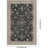 GENIMO 8×10 Area Rugs for Living Room,Machine Washable Non-Slip Vintage Rug, Low Pile Lightweight Carpet for Bedroom, Dining Room, Home Office, Stain & Fade Resistant,Black(Black)