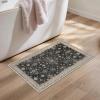 GENIMO 8×10 Area Rugs for Living Room,Machine Washable Non-Slip Vintage Rug, Low Pile Lightweight Carpet for Bedroom, Dining Room, Home Office, Stain & Fade Resistant,Black(Black)