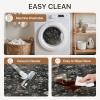 GENIMO 8×10 Area Rugs for Living Room,Machine Washable Non-Slip Vintage Rug, Low Pile Lightweight Carpet for Bedroom, Dining Room, Home Office, Stain & Fade Resistant,Black(Black)