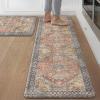 GENIMO Kitchen Mats for Floor, 2PCS Kitchen Rugs Non Slip Washable, Waterproof Anti Fatigue Mat, Comfort Standing Runner Rug for Sink, Office, Laundry, Home, 17.3″x47″+17.3″x30″, RetroBrick(Retrobrick)