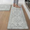 GENIMO Kitchen Mats for Floor, 2PCS Kitchen Rugs Non Slip Washable, Waterproof Anti Fatigue Mat, Comfort Standing Runner Rug for Sink, Office, Laundry, Home, 17.3″x47″+17.3″x30″, RetroBrick(Lightgrey)